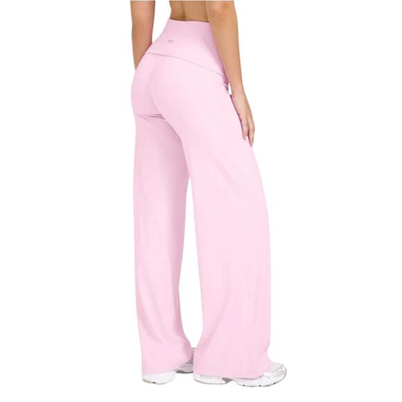 Oner Active Pants - Oner Active Chalk Pink SoftMotion Fold Over Straight Leg
